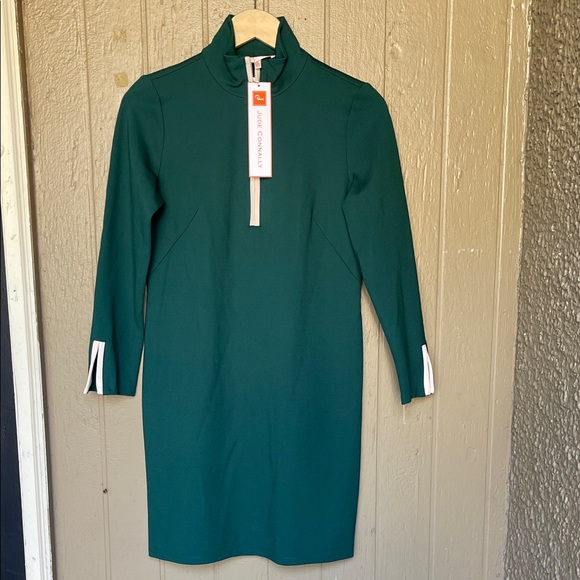 Jude Connally Anna Long Sleeve Dress in evergreen/Ivory - Picture 2 of 9